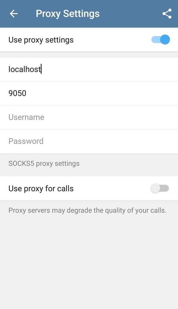 Настройка proxy в Телеграмм